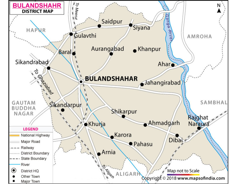 Buy Bulandshahar District Map online